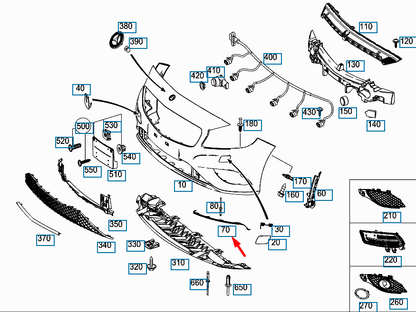 NEW MERCEDES-BENZ A-CLASS W176 FRONT BUMPER RIGHT TRIM A1768851822 ORIGINAL