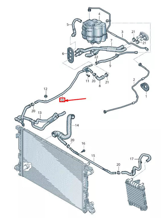 NEW AUDI A4 B9 ENGINE COOLANT PIPE 8W1819377A