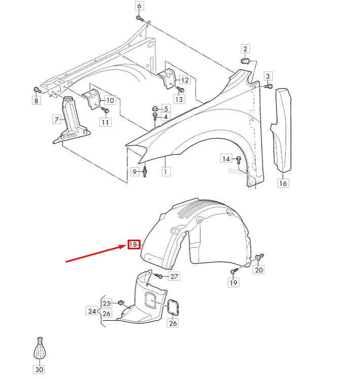 NEW VW GOLF MK7 FRONT LEFT WHEEL HOUSING LINER 5G0805969M