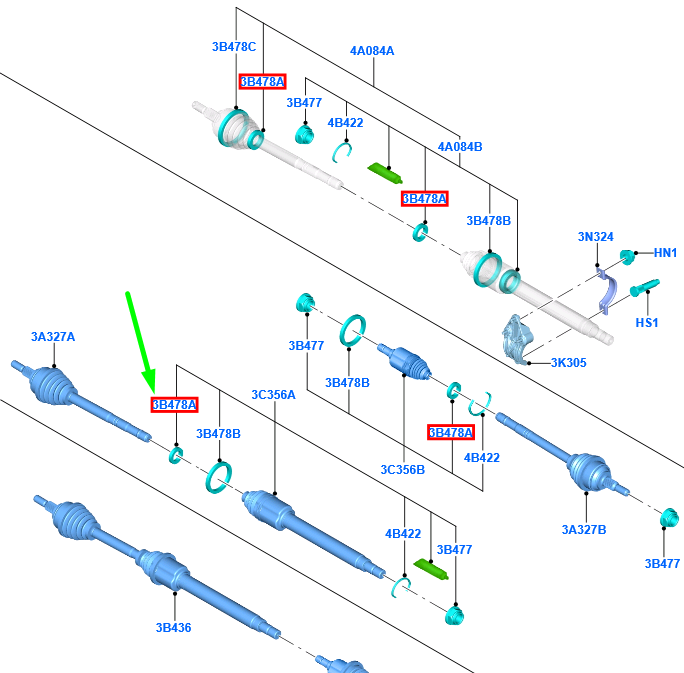 new ford puma front drive shaft right outer small cv boot clamp 1829938 original