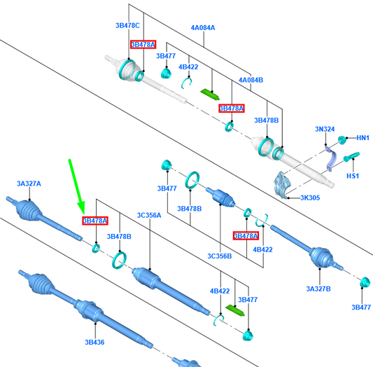 new ford puma front drive shaft right outer small cv boot clamp 1829938 original