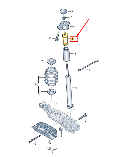 new audi q4 e-tron rear shock absorber bump stop 1ea511351c original
