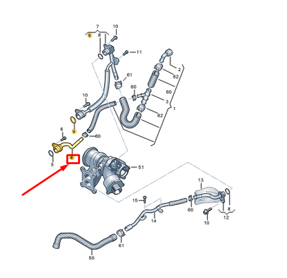 new vw golf cd mk8 engine coolant pipe 06k121065r original