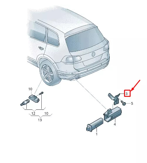NEW VW TOUAREG 7P MK2 TYRE PRESSURE CONTROL UNIT RETAINER 7P0907390A