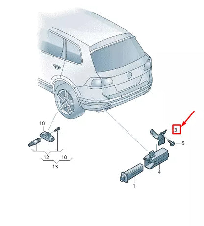 NEW VW TOUAREG 7P MK2 TYRE PRESSURE CONTROL UNIT RETAINER 7P0907390A