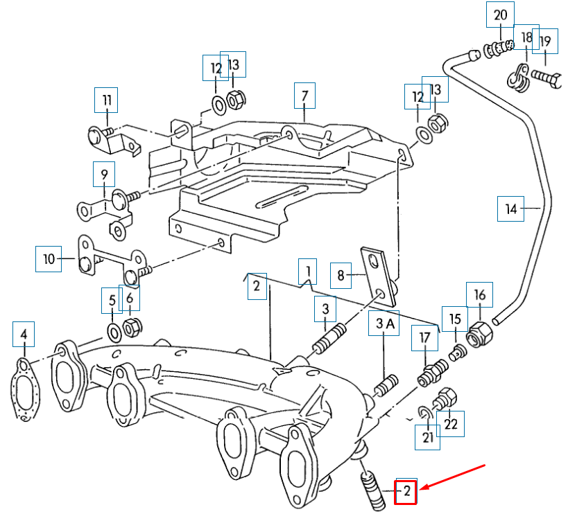 new audi q3 8u exhaust manifold stud n0445203 original