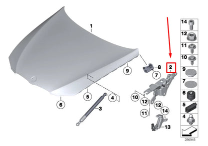 NEW BMW 3 E90 FRONT LEFT BONNET HINGE RHD 41617210677 7210677 ORIGINAL