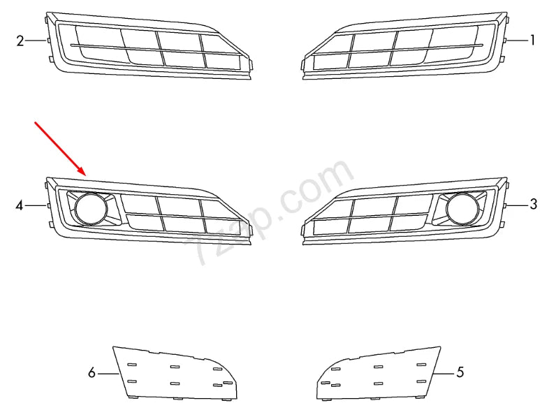 NEW AUDI A8 D4 RIGHT FOG LIGHT GRILLE 4H0807680PT94 4H0807680P T94
