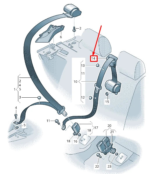 NEW AUDI RSQ3 8U REAR CENTER SEAT BELT GUIDE TRIM PLATE 8U0857763EP5