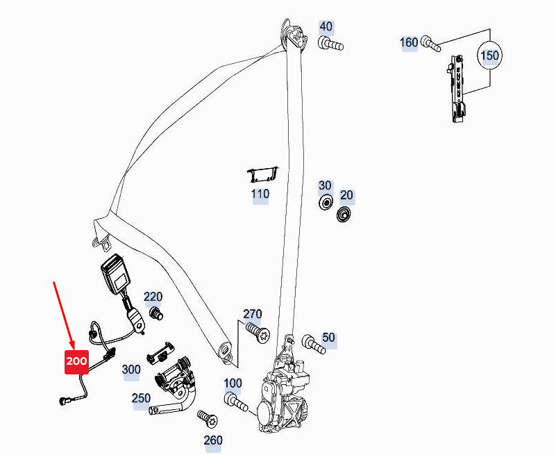 new mercedes-benz gle w167 front left seat belt buckle a1678600500 original