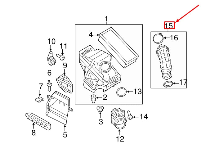 NEW AUDI Q5 8R TURBO INLET MANIFOLD HOSE 06H129629C ORIGINAL