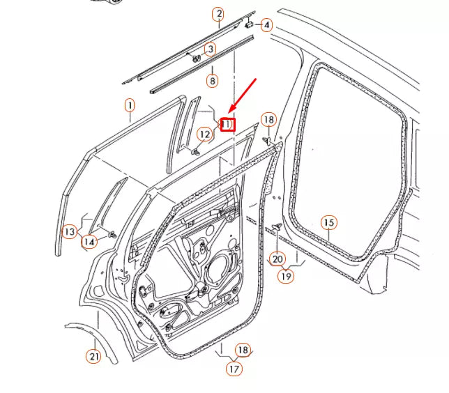 NEW AUDI Q7 4L REAR RIGHT DOOR B-PILLAR TRIM 4L0839902Y9B ORIGINAL