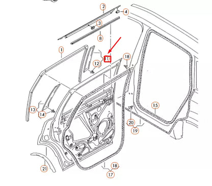 NEW AUDI Q7 4L REAR RIGHT DOOR B-PILLAR TRIM 4L0839902Y9B ORIGINAL