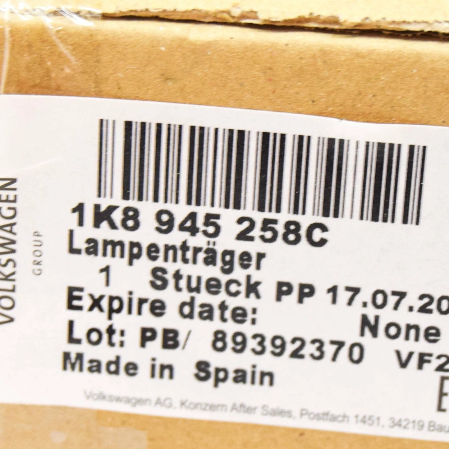 NEW VOLKSWAGEN SCIROCCO REAR RIGHT HEADLIGHT BULB CARRIER 1K8945258C