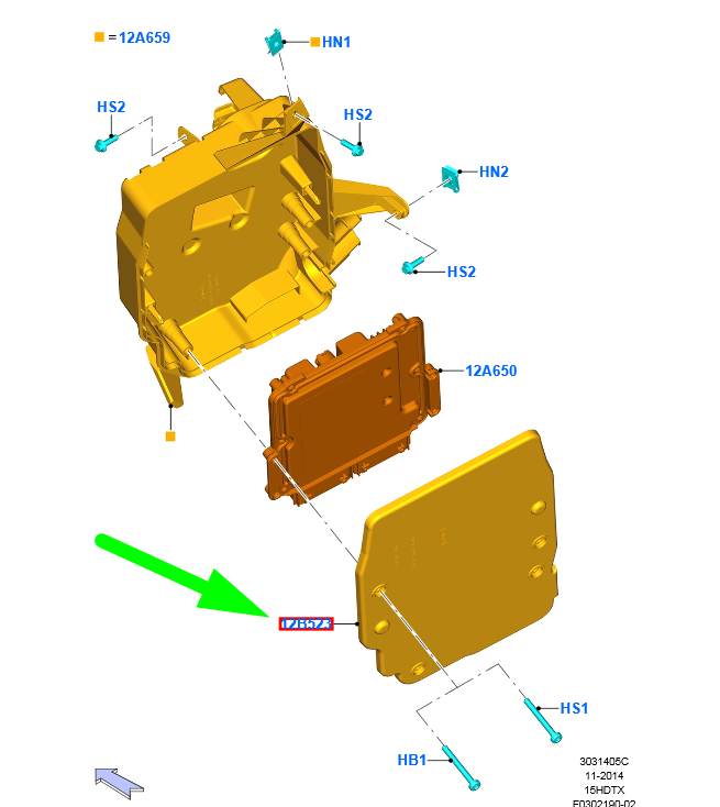 new ford kuga c520 mk2 engine module top cover 1685732 av61-12a532-ac original