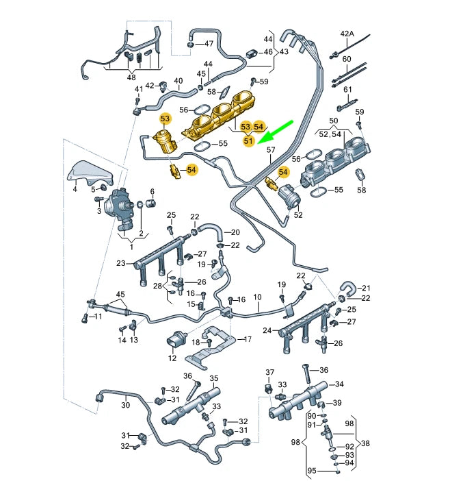 NEW AUDI A4 B8 RIGHT INTAKE MANIFOLD LOWER PART 06E133110BC ORIGINAL