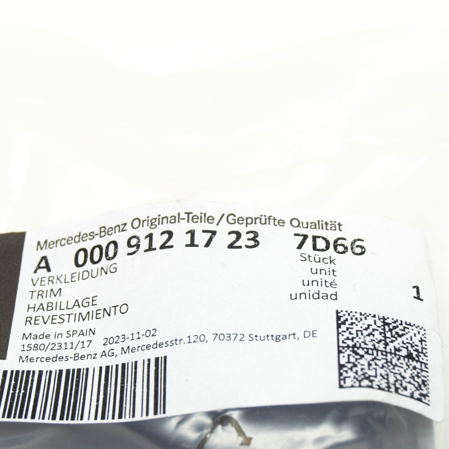 NEW MB VITO W639 FRONT LEFT SEAT HEIGHT ADJ. TRIM LHD A00091217237D66 ORIGINAL