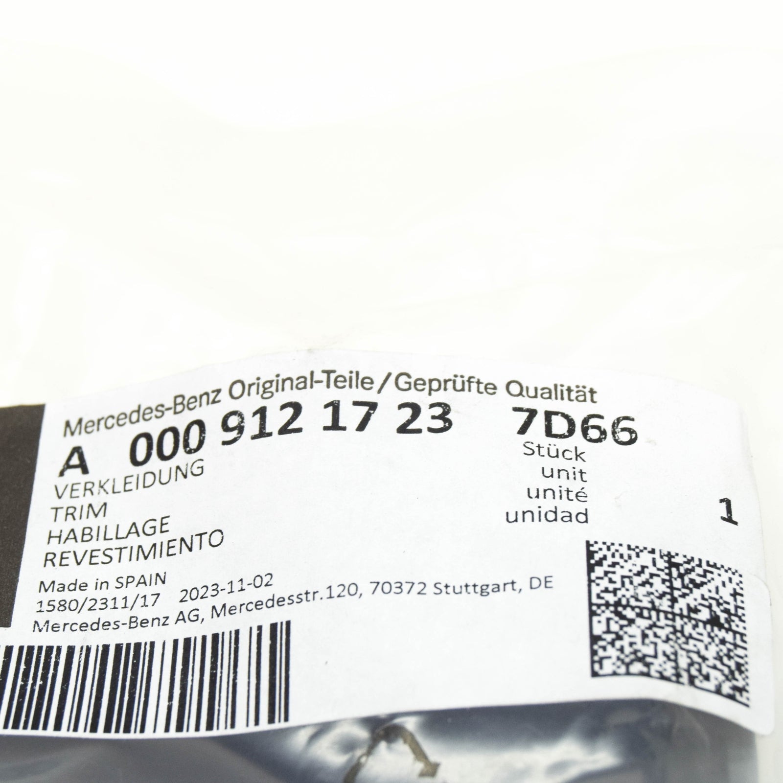 NEW MB VITO W639 FRONT LEFT SEAT HEIGHT ADJ. TRIM LHD A00091217237D66 ORIGINAL