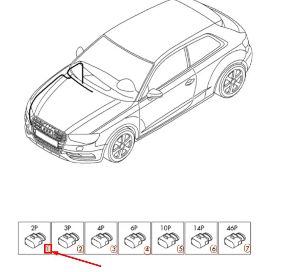 NEW AUDI A3 8V 2-PIN FLAT CONTACT HOUSING 1J0973202 ORIGINAL