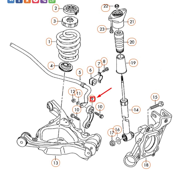 NEW AUDI A6 C6 REAR STABILIZER LINK COUPLING ROD 4F0505465Q ORIGINAL