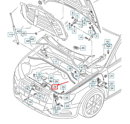 NEW AUDI A3 8V ENGINE HOOD LID LOCK CABLE LHD 8V1823535B ORIGINAL