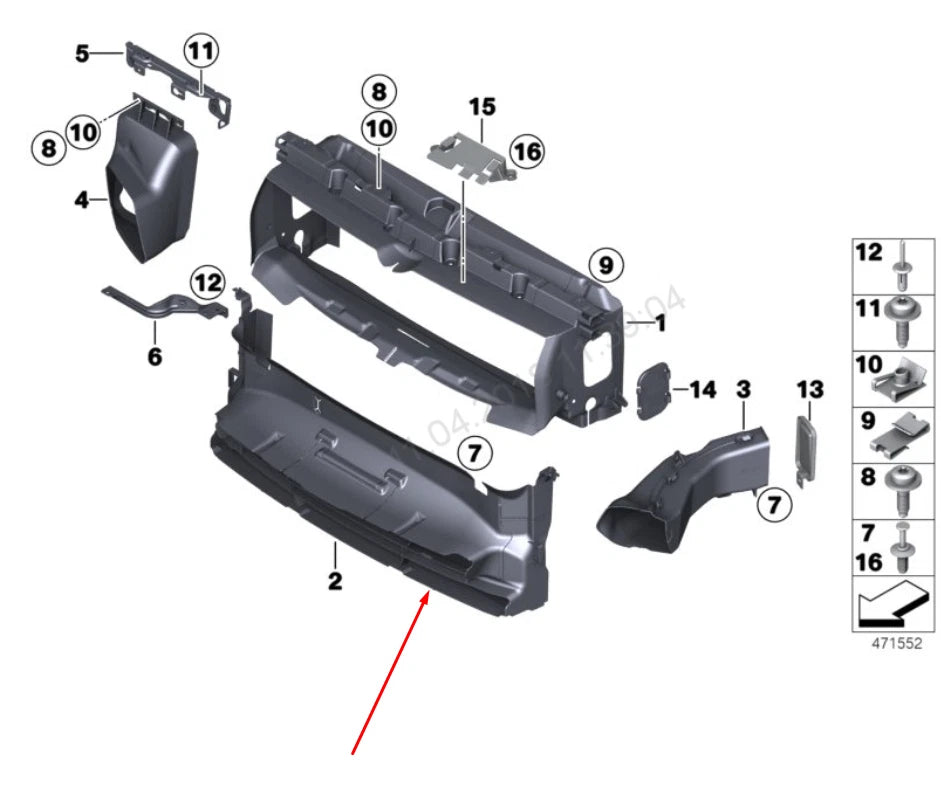 NEW BMW 1 F20 RADIATOR LOWER AIR DUCT 51748050728 8050728 ORIGINAL
