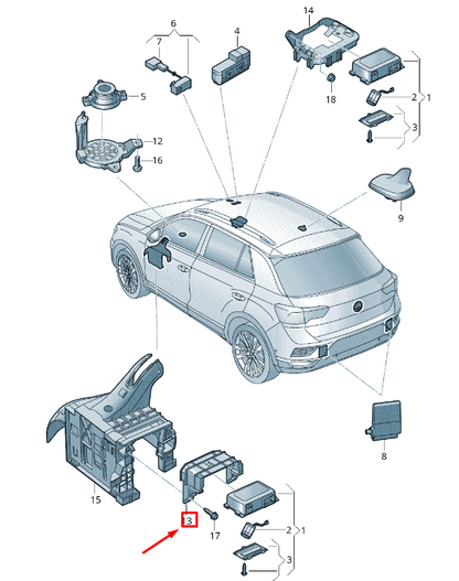 NEW VOLKSWAGEN T-ROC A11 CONTROL UNIT BRACKET LHD 5QH971856 ORIGINAL