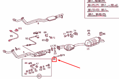 new mercedes-benz sl r129 exhaust system bolt a1299900410 original