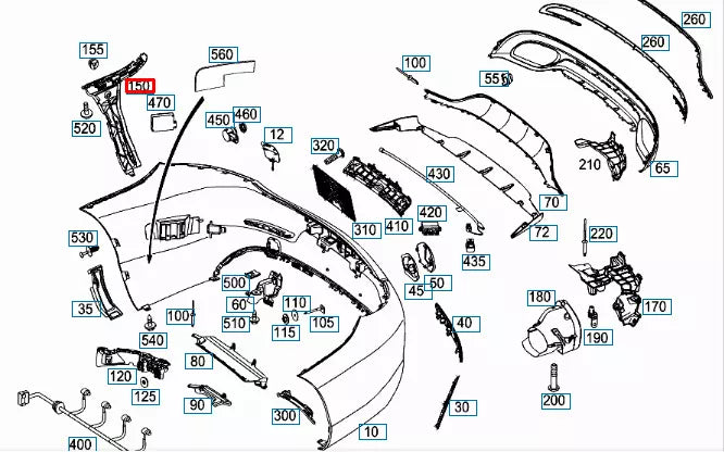 NEW MERCEDES-BENZ C W205 REAR LEFT BUMPER BRACKET A2058800530