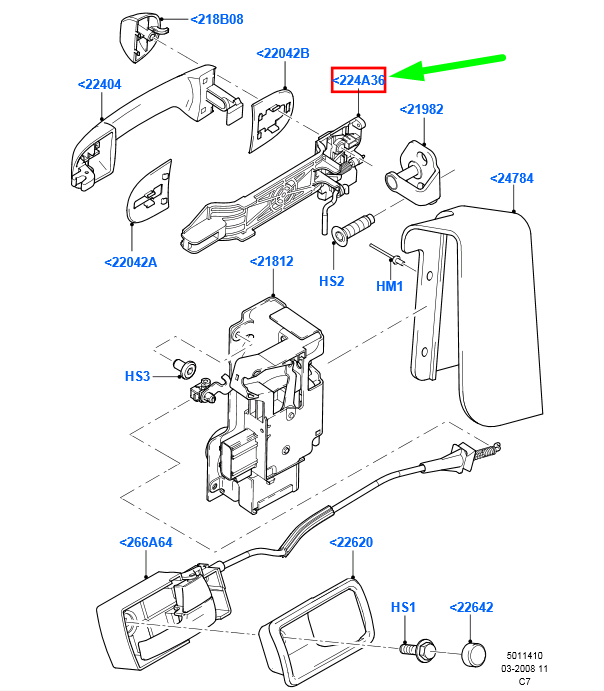new ford transit connect mk1 front left handle reinforcement 4431421 original