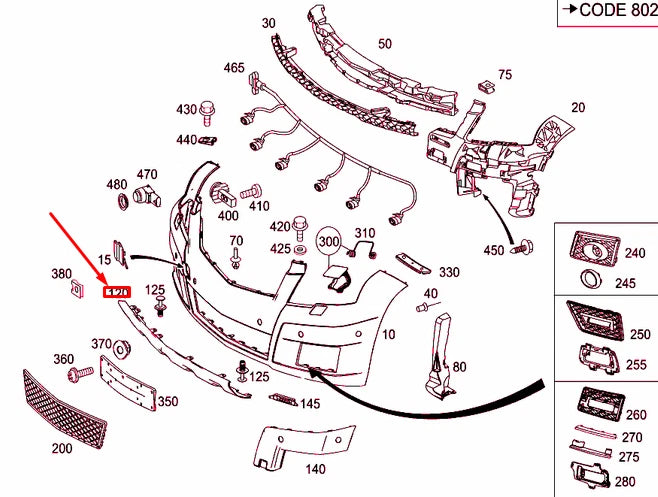 NEW MB GLK X204 FRONT BUMPER UNDER RIDE PROTECTION A2048850522 ORIGINAL