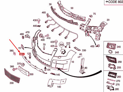 NEW MB GLK X204 FRONT BUMPER UNDER RIDE PROTECTION A2048850522 ORIGINAL