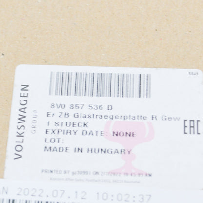 NEW AUDI A3 SPORTBACK 8V FRONT RIGHT DOOR MIRROR GLASS 8V0857536D ORIGINAL