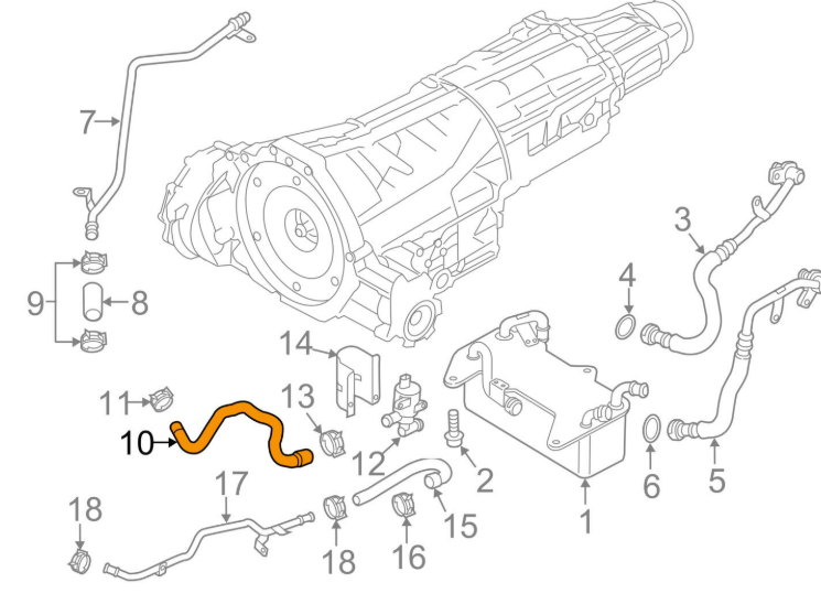 new audi a6 c7 left lower coolant hose 4g0121448ah original