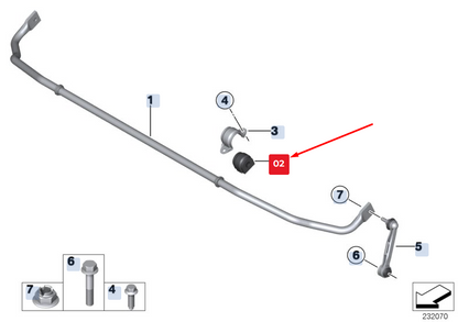 new bmw x3 f25 rear stabilizer rubber mounting 33556788063 6788063 original