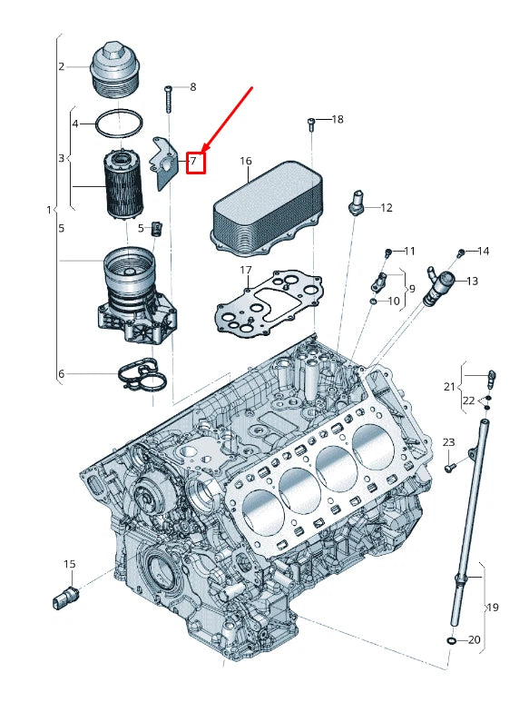 NEW AUDI Q7 4M ENGINE OIL FILTER HOUSING BRACKET 0P2119275