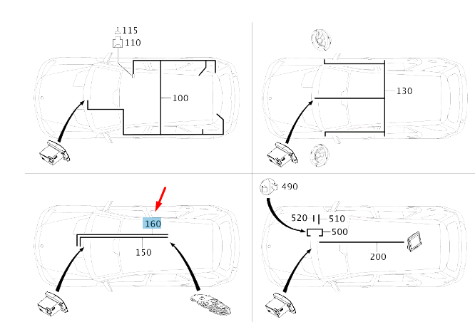 new mb ml w164 navigation a2/93 - a40/3 wiring harness a1644408337 original