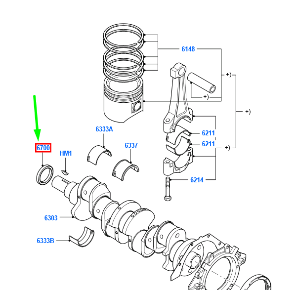 new ford transit connect mk1 crankshaft oil front seal assy 1102415 original