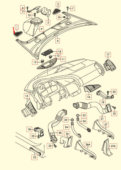 NEW AUDI R8 42 FRONT LEFT AIR INTAKE GRILLE 420819103A 4PK