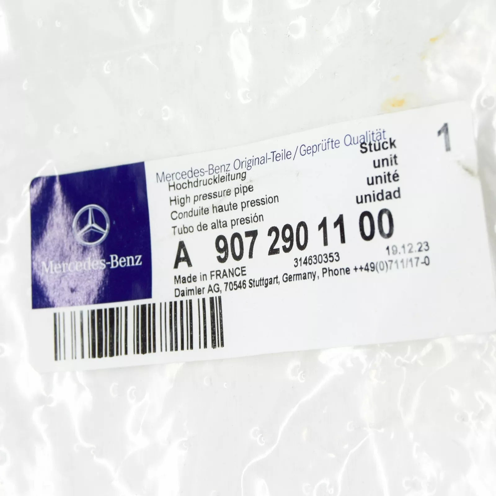 NEW MERCEDES-BENZ SPRINTER W907 CLUTCH LINE LHD A9072901100 ORIGINAL