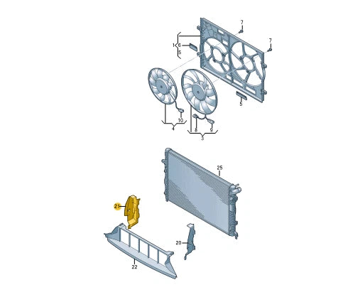 NEW AUDI A3 LIMOUSINE 8Y RIGHT RADIATOR AIR GUIDE 8Y0121284K ORIGINAL