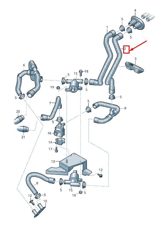 new audi q5 8r hvac molded heater hose 8r0819371r original