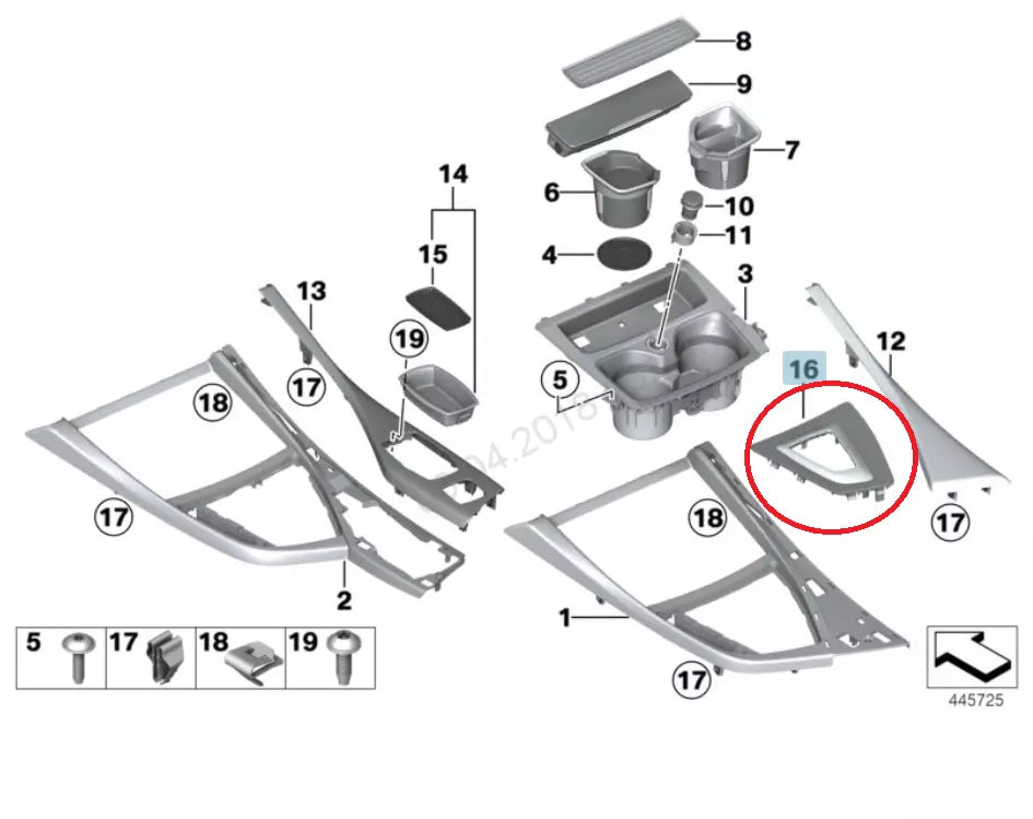 NEW BMW 1 F20 GEAR SHIFT SURROUND COVER TRIM 51169207315 9207315 2015 ORIGINAL