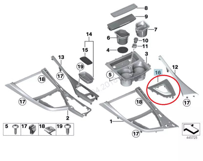 NEW BMW 1 F20 GEAR SHIFT SURROUND COVER TRIM 51169207315 9207315 2015 ORIGINAL