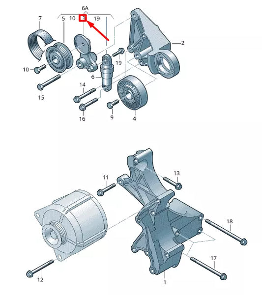 NEW VOLKSWAGEN CRAFTER 2F MK1 BELT TENSIONING-DAMPER BRACKET 076145283