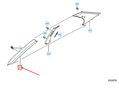 NEW BMW 3 COMPACT E36 RIGHT A PILLAR COVER 51438189192 8189192 ORIGINAL