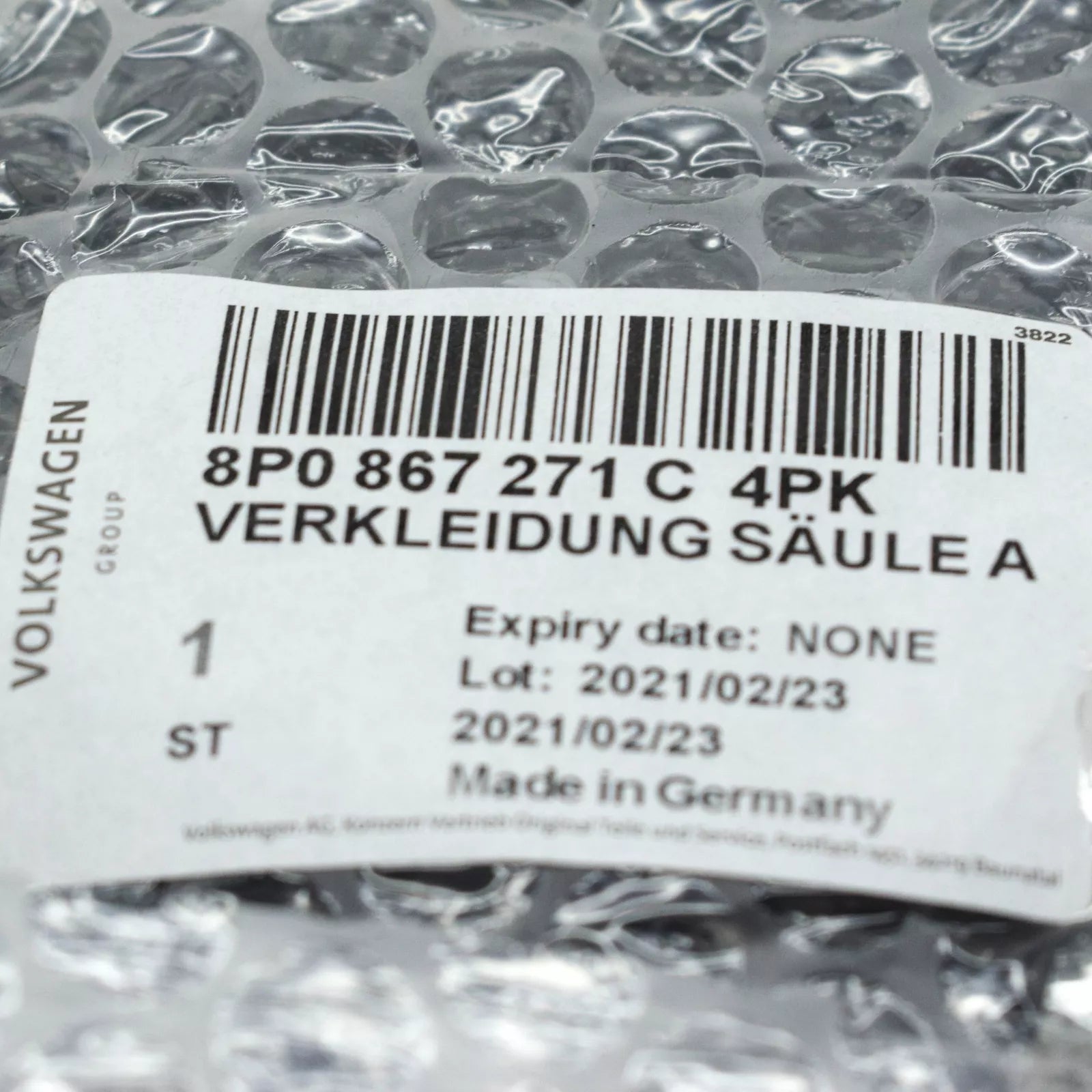 NEW AUDI A3 8P LEFT LOWER A PILLAR TRIM 8P0867271C4PK ORIGINAL