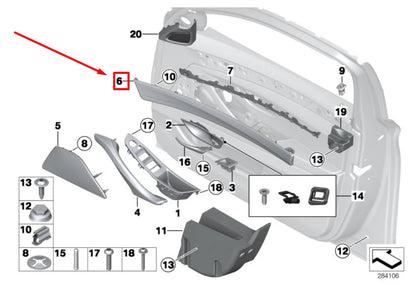 NEW BMW 5 F10 FRONT LEFT DOOR TRIM MOLDING 7225545 51417225545 ORIGINAL
