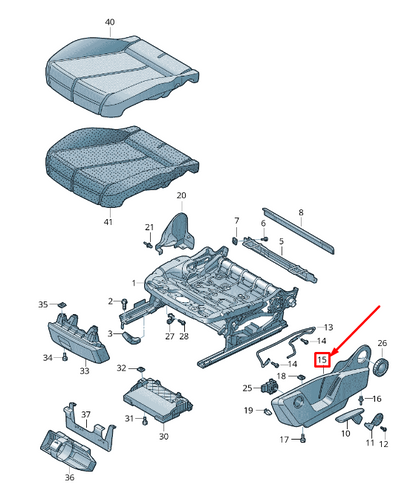 new audi q2 ga front right outer seat trim 81a881326a4pk original