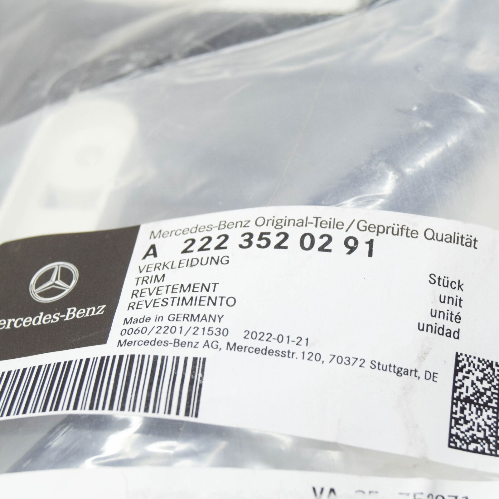 NEW MERCEDES-BENZ S W222 REAR RIGHT THRUST ARM TRIM A2223520291 ORIGINAL